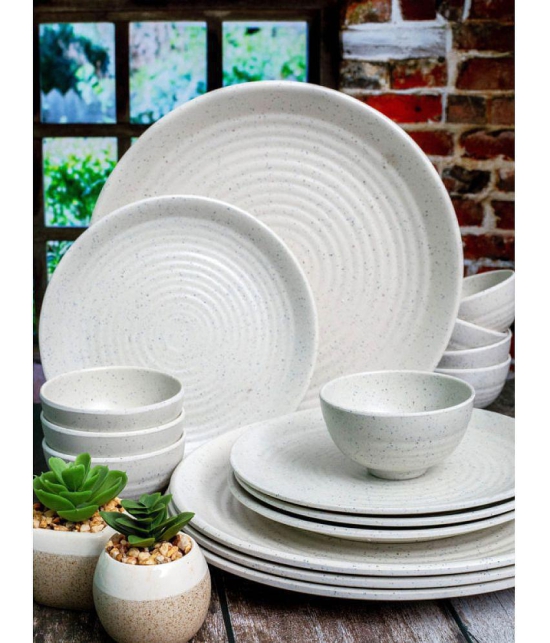 Good Homes - SW-FQPRB-W-24 White Melamine Dinner Set ( Pack of 24 ) - White