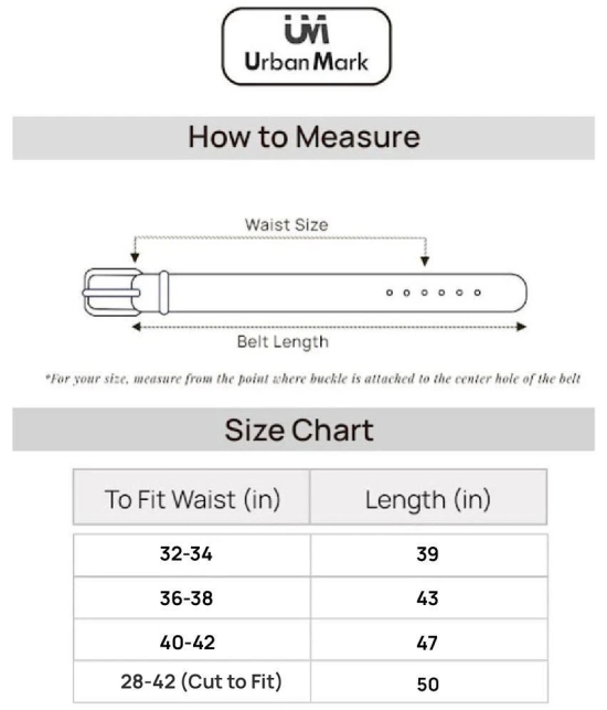 UrbanMark Heavy Duty 100% Leather Tan Casual Belt For Men - None