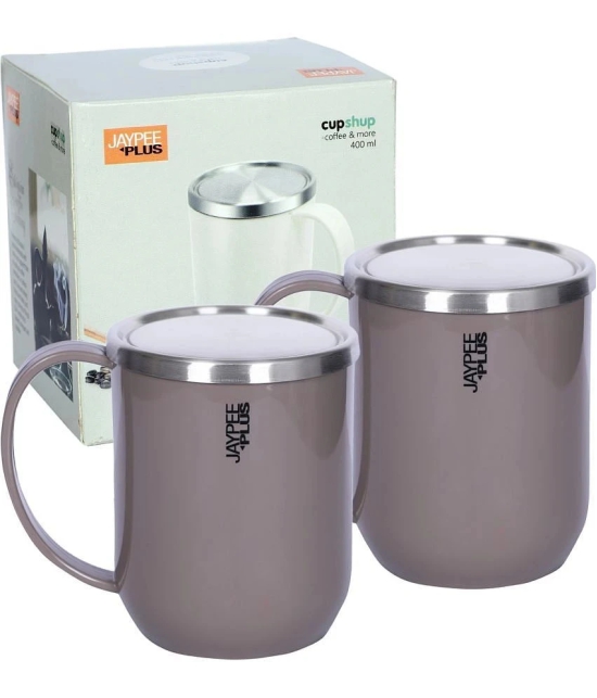 Jaypee Plus CUPSHUP MUG Solid Stainless Steel Milk Mug 800 mL ( Pack of 2 ) - Dark Grey