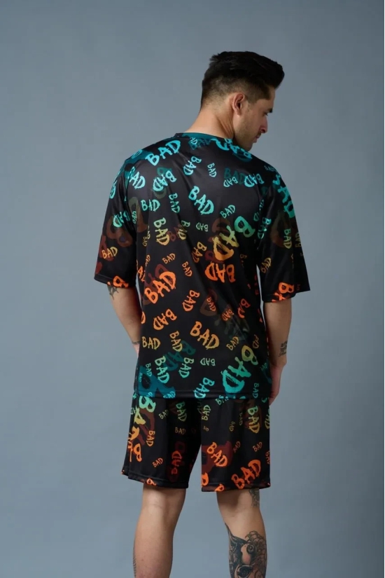 BAD Printed Gradient Polyester Co-ord Set for Men 4XL