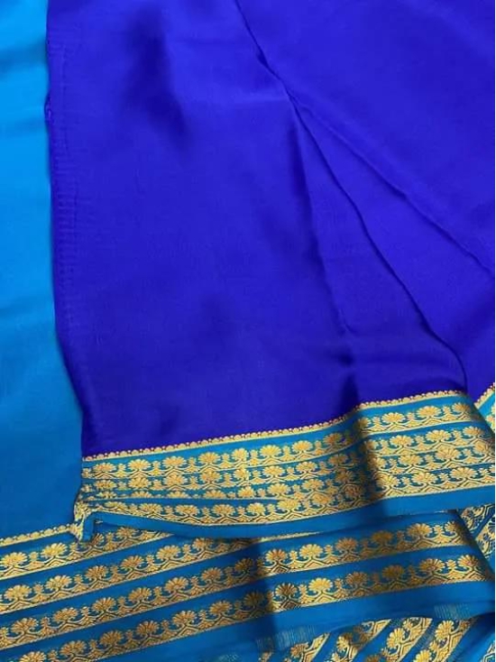 Pure Crepe Mysore Silk Certified Saree 100 GSM