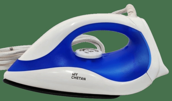 MyChetan Dry Iron BMW 750W | Plastic and Aluminium Dry Iron With Non-Stick Coated Sole Plate | Aerodynamic Design, Easy Grip Temperature Knob | 360° Swivel Cord