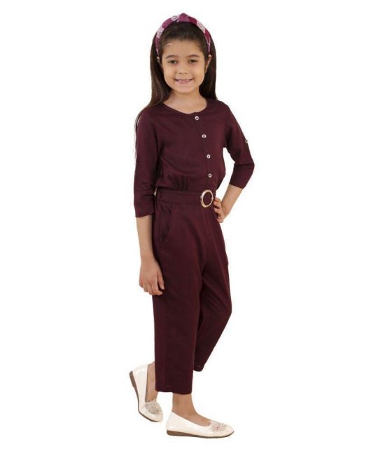 Kids Cave - Rosewood Rayon Girls Jumpsuit ( Pack of 1 ) - None