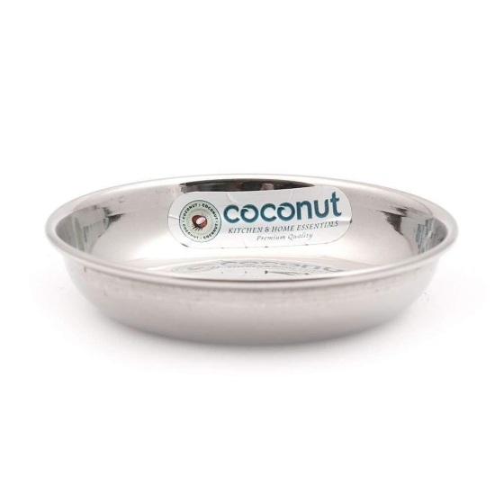 Coconut Halwa Plate / Snacks Plate - Small - Pack of 6, Steel Plate Small, 12cm each stainless steel , Multipurpose steel plate set , Serving plates for snacks