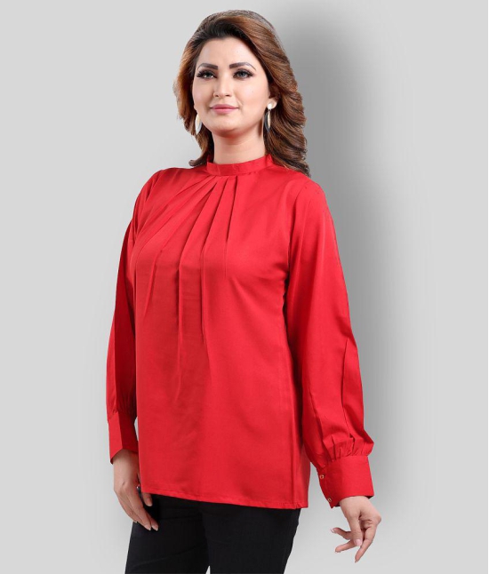 Meher Impex - Red Crepe Womens Straight Kurti ( Pack of 1 ) - S