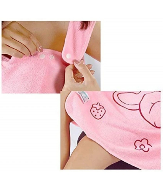 NAMRA Pink Free Size Bath Wrap Towel ( Pack of 1 )