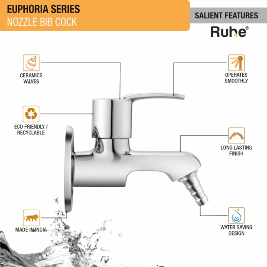 Euphoria Nozzle Bib Tap Brass Faucet- by Ruhe®