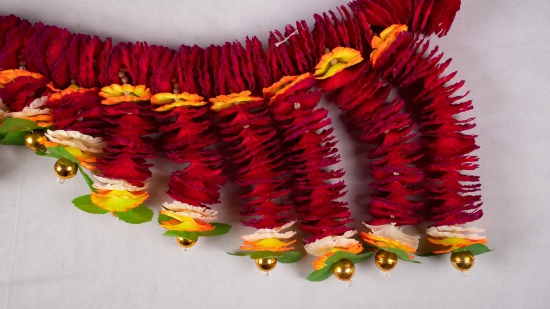 Fluffy Flower Garlands Toran Bandarwal  Set for Main Door Wall Hangings Diwali Decoration Items Home Mandir Puja Decor