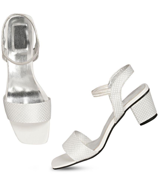 Saheb - White Women's Sandal Heels - None