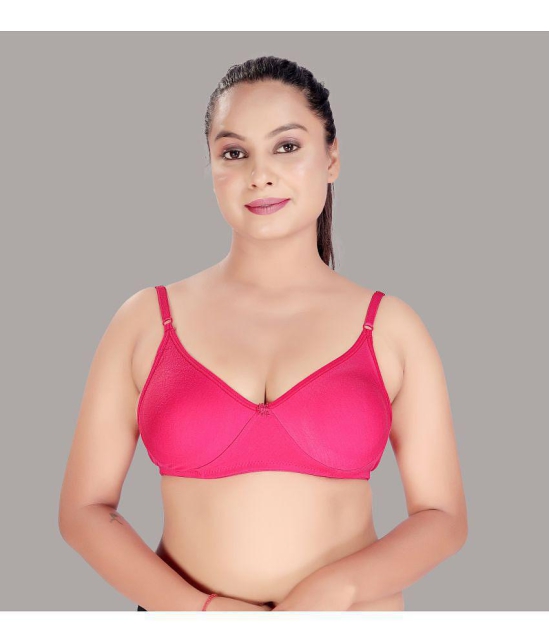 HAYA Pink Cotton Non Padded Womens Push Up Bra ( Pack of 1 ) - None