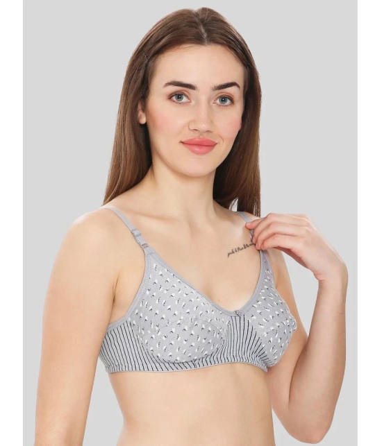 ILRASO Pack of 1 Cotton Non Padded Womens T-Shirt Bra ( Light Grey ) - None