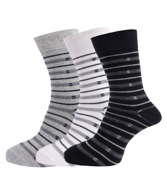 Dollar - Cotton Men's Striped Multicolor Full Length Socks ( Pack of 3 ) - Multicolor