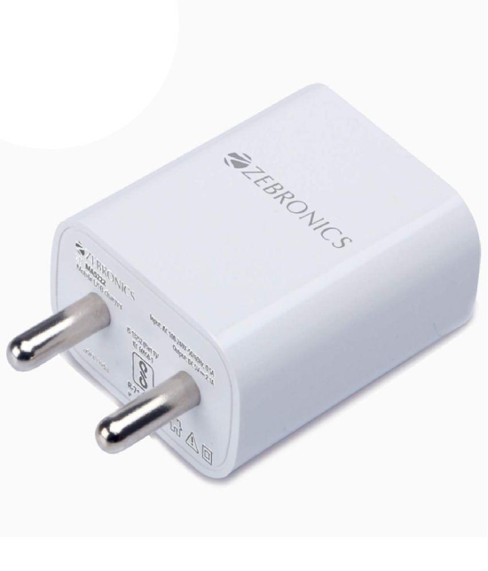 Zebronics - USB 2.1A Travel Charger - White