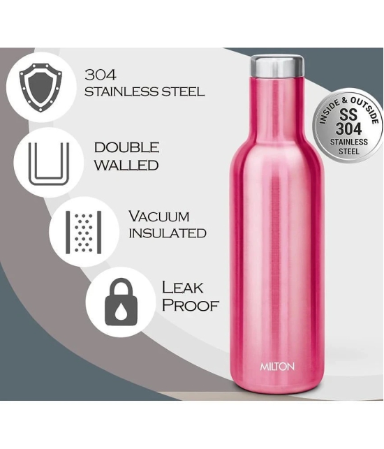 Milton Charm 800 Thermosteel 24 Hours Hot or Cold Water Bottle, 780 ml, Pink - Pink