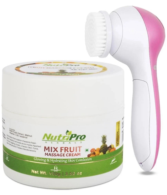 NutriPro Fruit Massage Cream With Massager | Extract With Bees Wax,Almond Oil & Apple Extract,150 GM