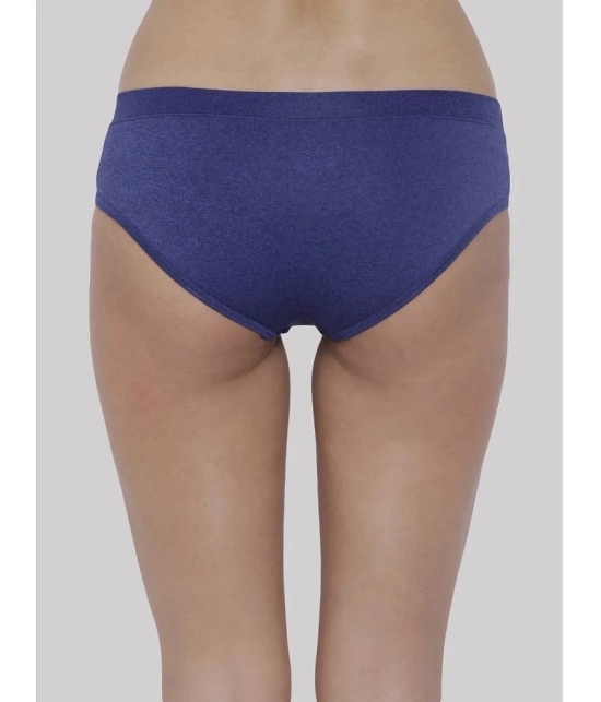 BASIICS By La Intimo - Navy Blue BCPHP03 Polyester Self Design Womens Briefs ( Pack of 1 ) - None