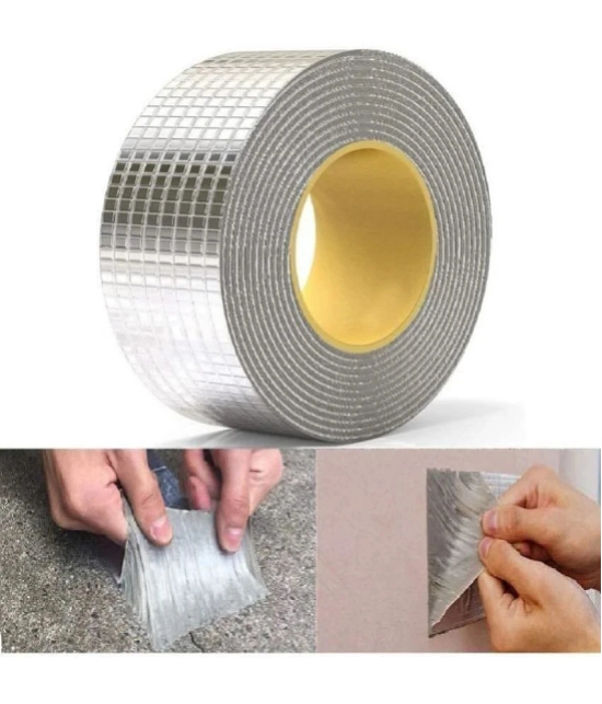 Leakage Repair Waterproof Tape for Pipe Leakage Roof Water Leakage Solution Alum - Silver Single Sided Duct Tape ( Pack of 1 ) - Silver