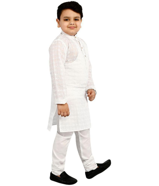 Arshia Fashions White Cotton Blend Boys Kurta Sets ( Pack of 1 ) - None