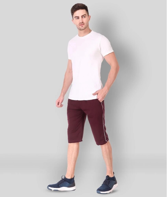 Uzarus - Maroon Cotton Blend Mens Shorts ( Pack of 1 ) - None