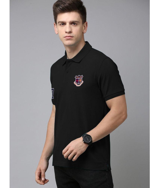 ADORATE - Black Cotton Blend Regular Fit Men''s Polo T Shirt ( Pack of 1 ) - None