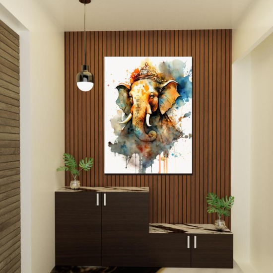 Ganesh Idol Wood Print Wall Art-18 X 23 Inches / Birchwood Thickness: 12mm