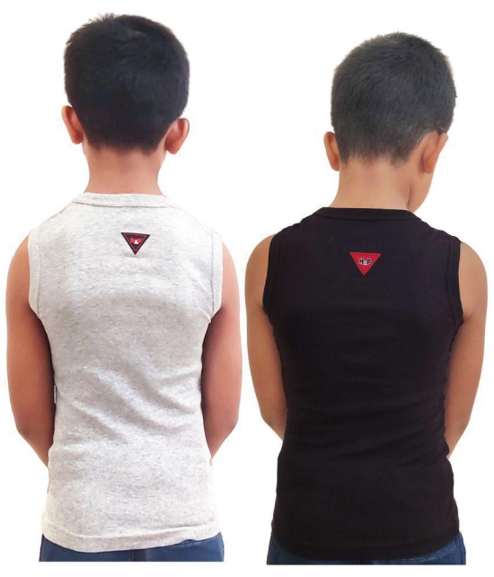 HAP Boys Multicolor Printed Vest | Tank top |Sleeveless Tshirt - Pack of 2  /Any Colour - None