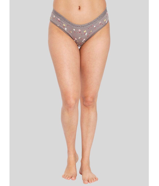 ILRASO - Grey Cotton Printed Women's Bikini ( Pack of 1 ) - None