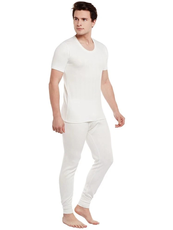 Vimal Jonney Cotton Blend Mens Thermal Bottoms ( White ) - None