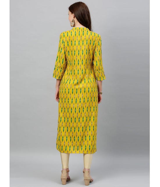 KIPEK - Mustard Rayon Womens Straight Kurti ( Pack of 1 ) - None