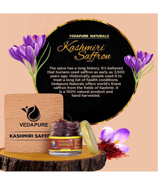 Vedapure Finest A++ Grade Original Kashmiri Saffron/Kesar For Pregnant Women, Skin 1 Gram- (Pack of 2)