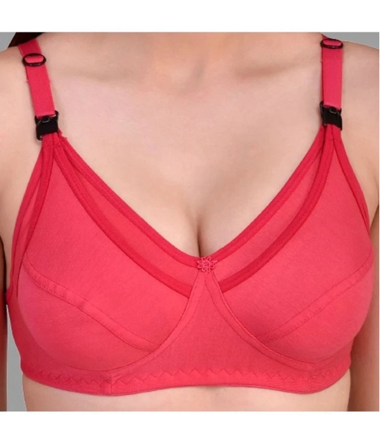 Zourt - Red Cotton Non Padded Womens Everyday Bra ( Pack of 1 ) - None