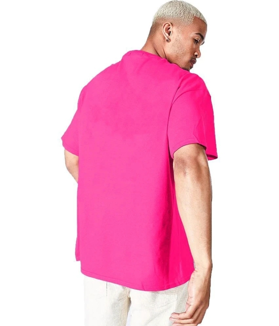 Leotude Cotton Blend Oversized Fit Printed Half Sleeves Mens T-Shirt - Pink ( Pack of 2 ) - None