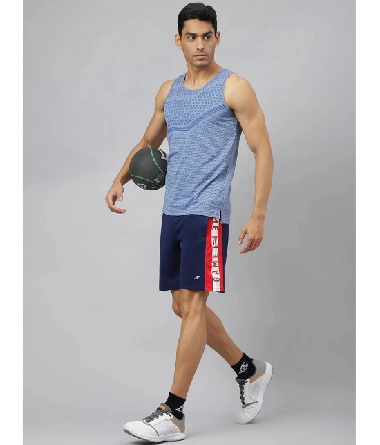 Alcis Blue Polyester Slim Fit Mens Tanks ( Pack of 1 ) - None