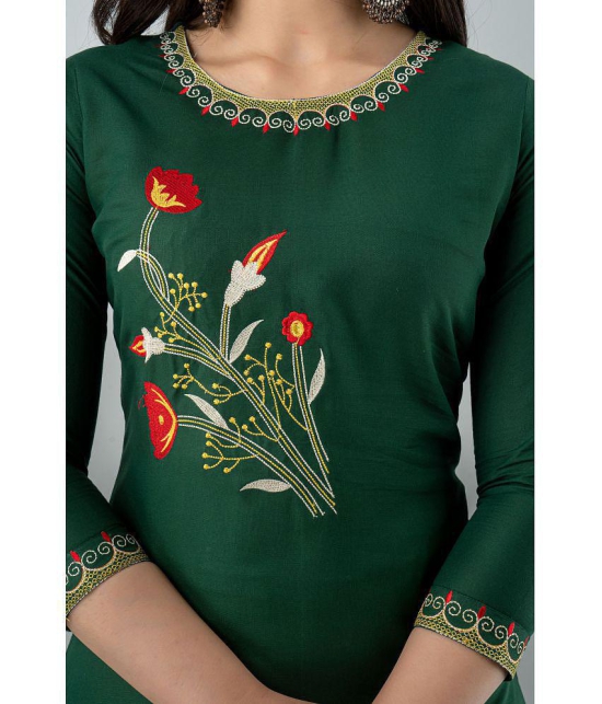 Radiksa - Green Rayon Womens Straight Kurti - None