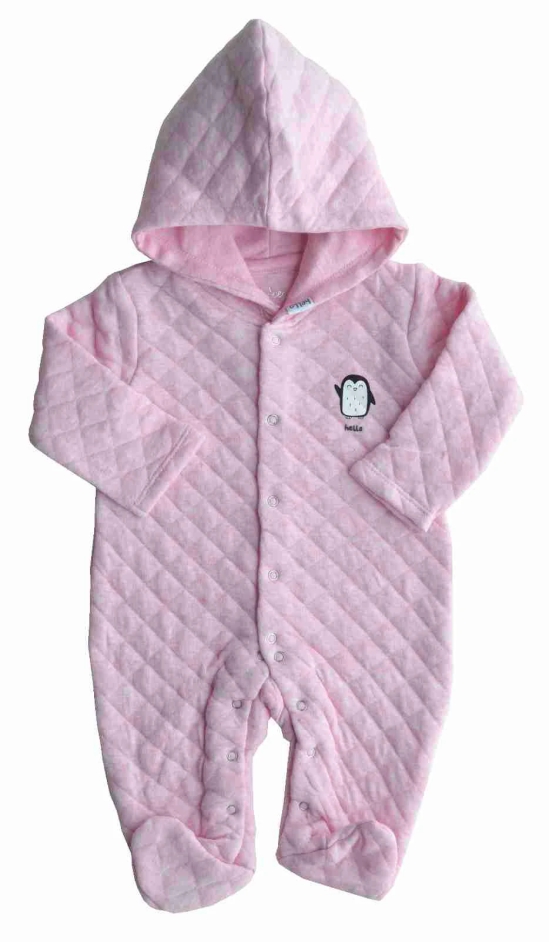 Pink Quilted Full Sleeper/Romper with Feet (Quilt)