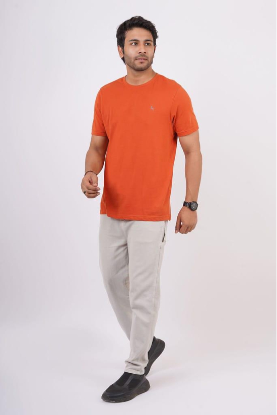 Men's Orange Rust S/J Crew Neck