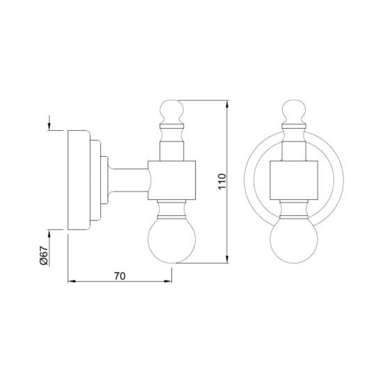 Jaquar Robe Hook Queens Series AQN-WHM-7791 - White Matt Finish