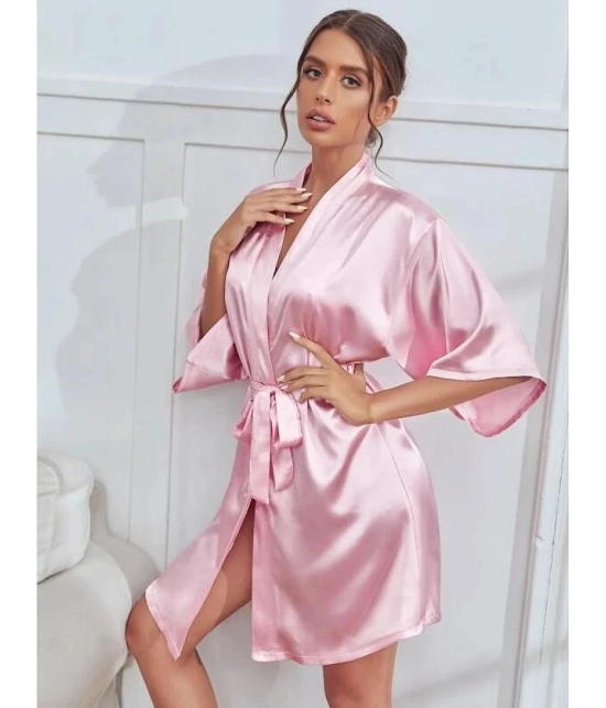 CELOSIA Satin Robes - Pink Single - L