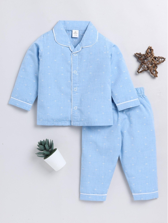 Classic Blue Full Sleeve Nightwear Set-5-6 y