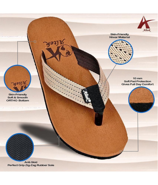 Altek - Tan Mens Thong Flip Flop - None