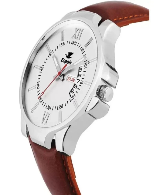 Espoir - Brown Leather Analog Mens Watch