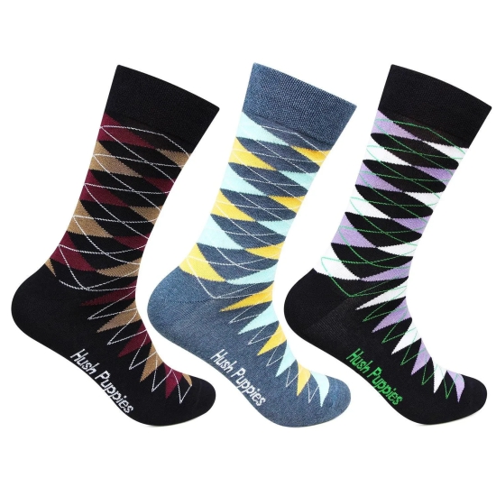 Hush Puppies Men's Multicolored Crew Socks - Pack of 3