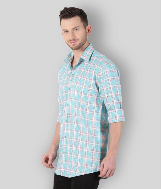 YHA - Blue Cotton Regular Fit Mens Casual Shirt ( Pack of 1 ) - None