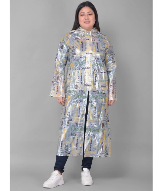 Dollar Polyester Long Raincoat - Yellow - None