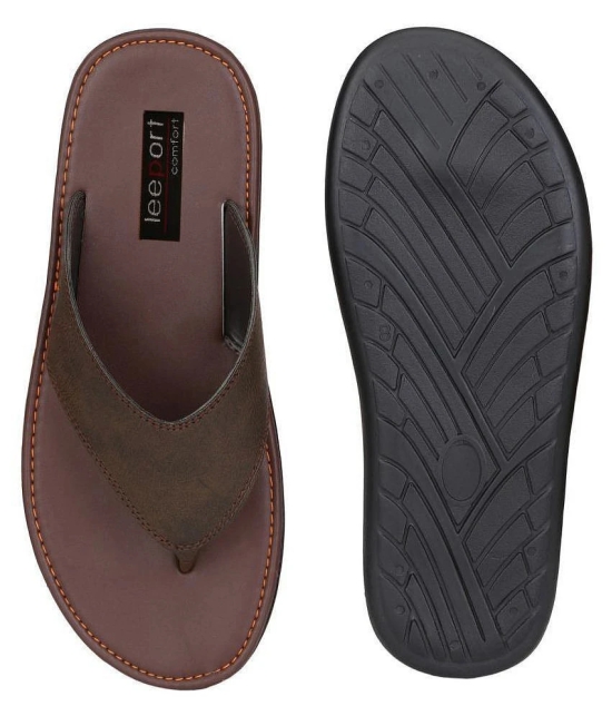 Leeport Brown Flip Flops - 6