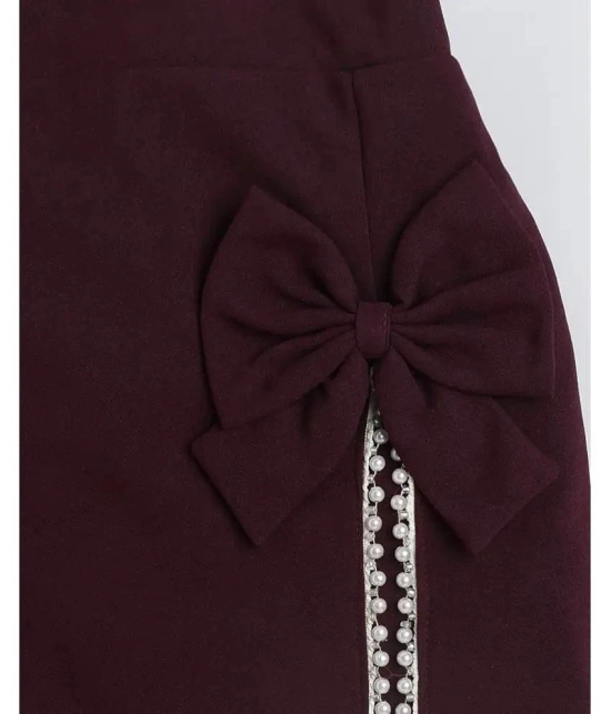 Addyvero - Maroon Cotton Blend Girls Straight Skirt ( Pack of 1 ) - None