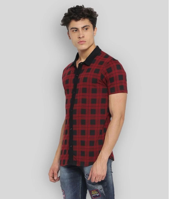 Campus Sutra Cotton Regular Fit Checks Half Sleeves Mens Casual Shirt - Red ( Pack of 1 ) - None