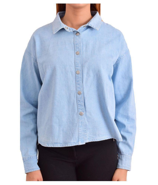 NUEVOSDAMAS - Blue Denim Women''s Shirt Style Top ( Pack of 1 ) - XL