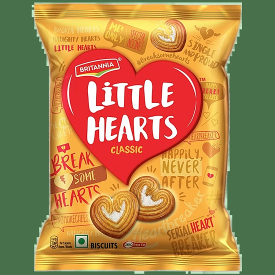 Britannia Little Hearts - Classic, Heart-Shaped, Sugar Sprinkled Biscuit, 26 G