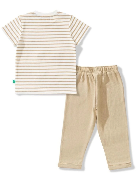 Juscubs Off White Cotton Baby Boy T-Shirt & Trouser ( Pack of 1 ) - None